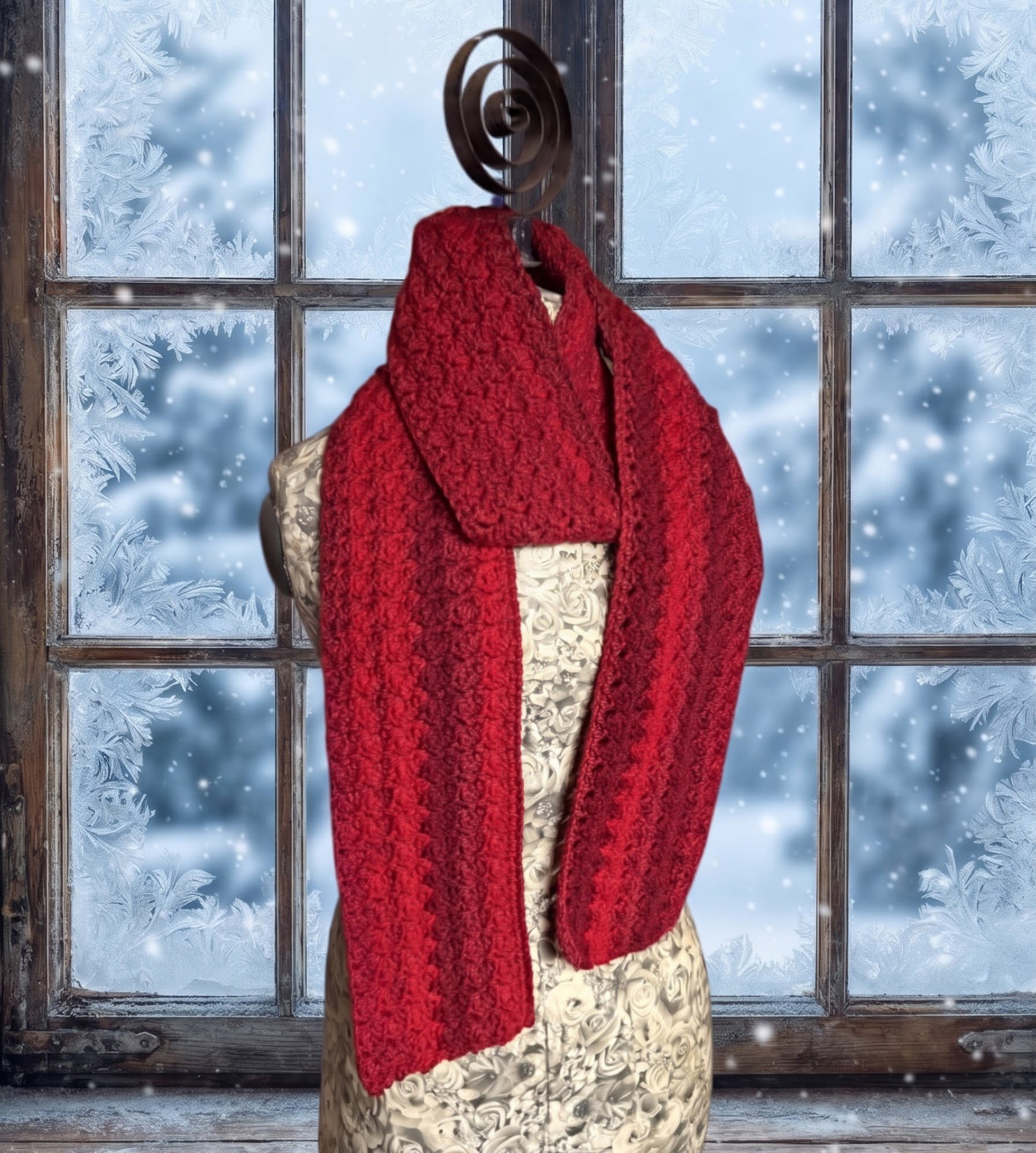Pebbles Scarf - Ruby Red