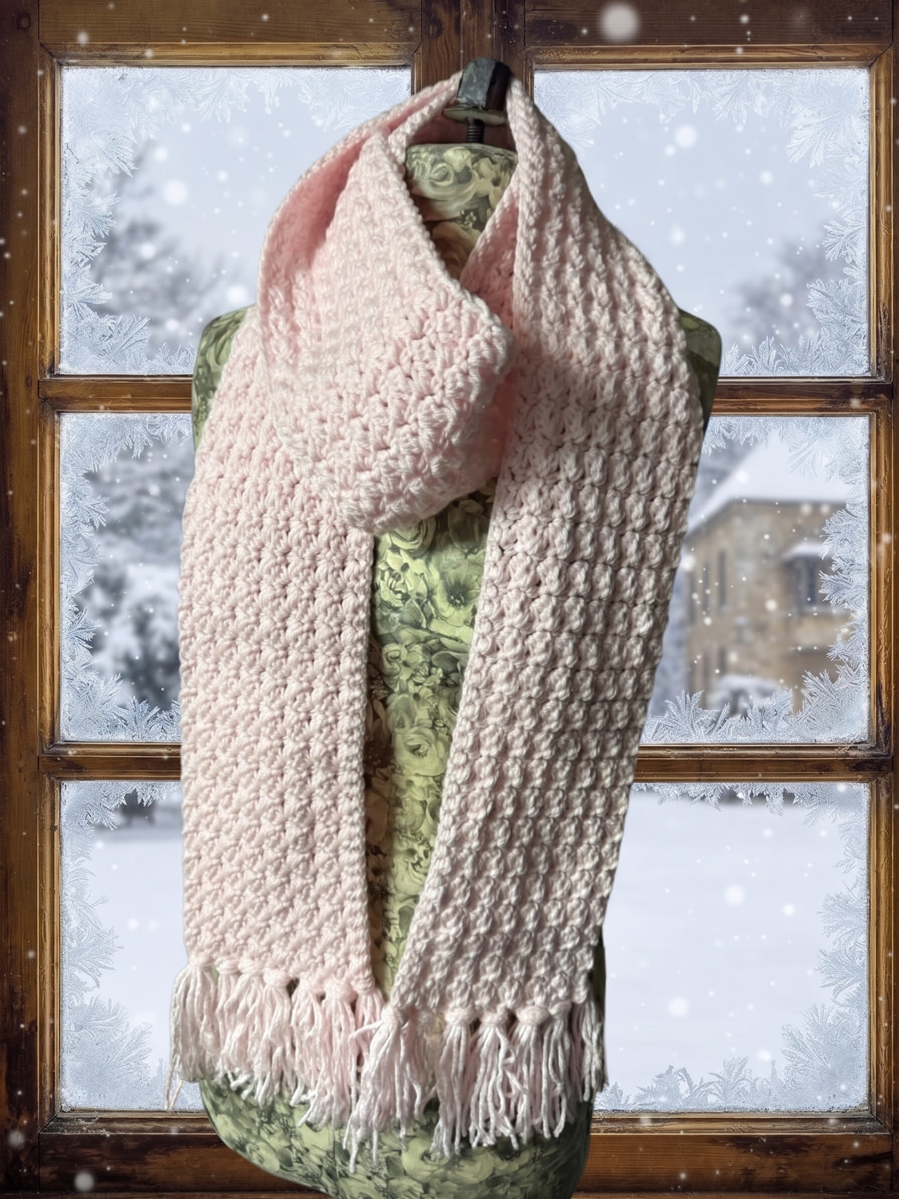 Pebbles Scarf - Pink Glitter