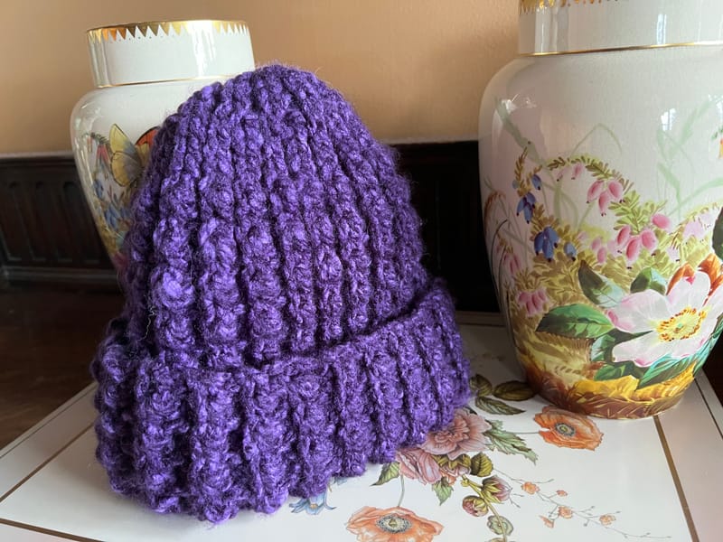 #6 Textured Beanie - Purple (Sm) (Click on image to enlarge)