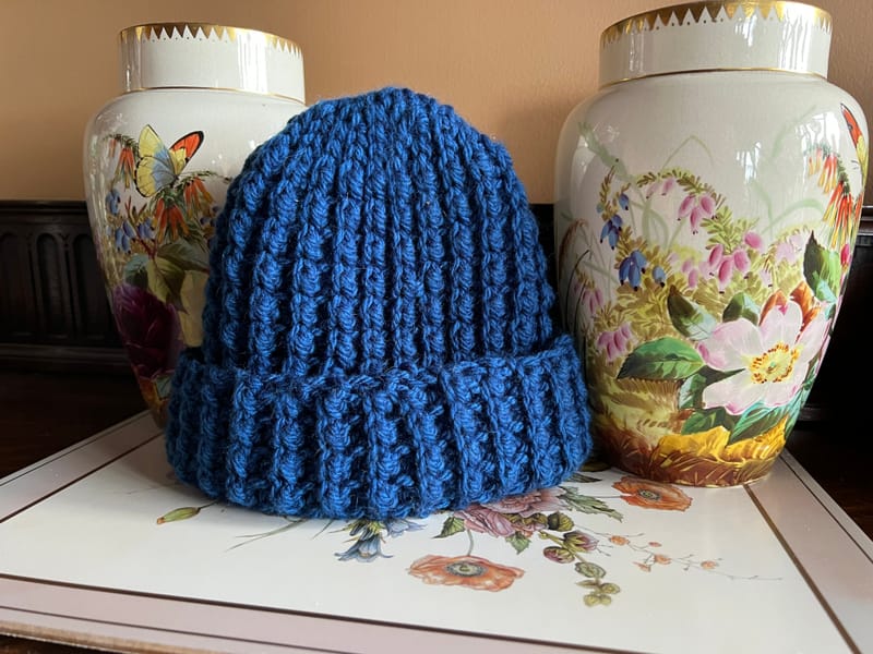 #7 Textured Beanie - Royal Blue (Sm) (Click on image to enlarge)
