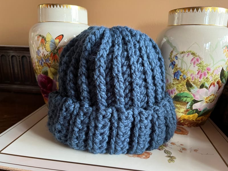 #11 Fitted Beanie - Denim Blue (Click on image to enlarge)