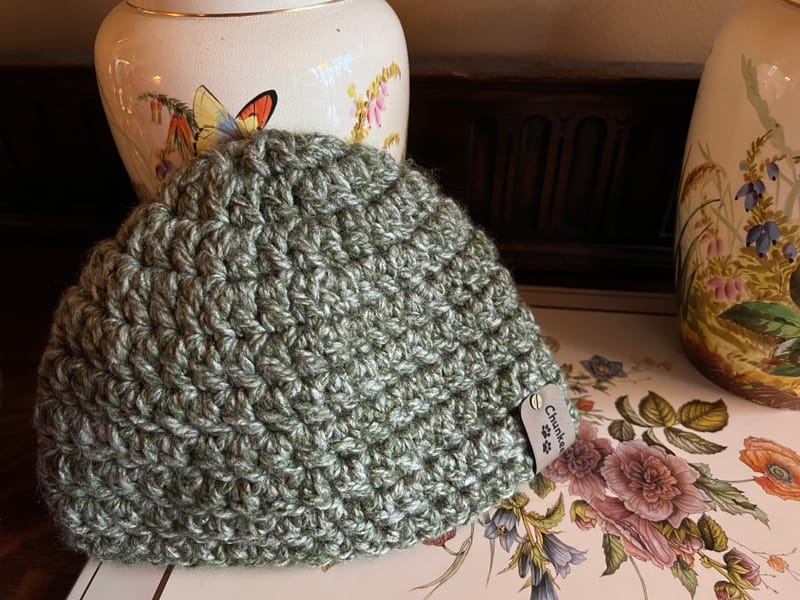 #28 Cozy Beanie - Moss Green (Click on image to enlarge)
