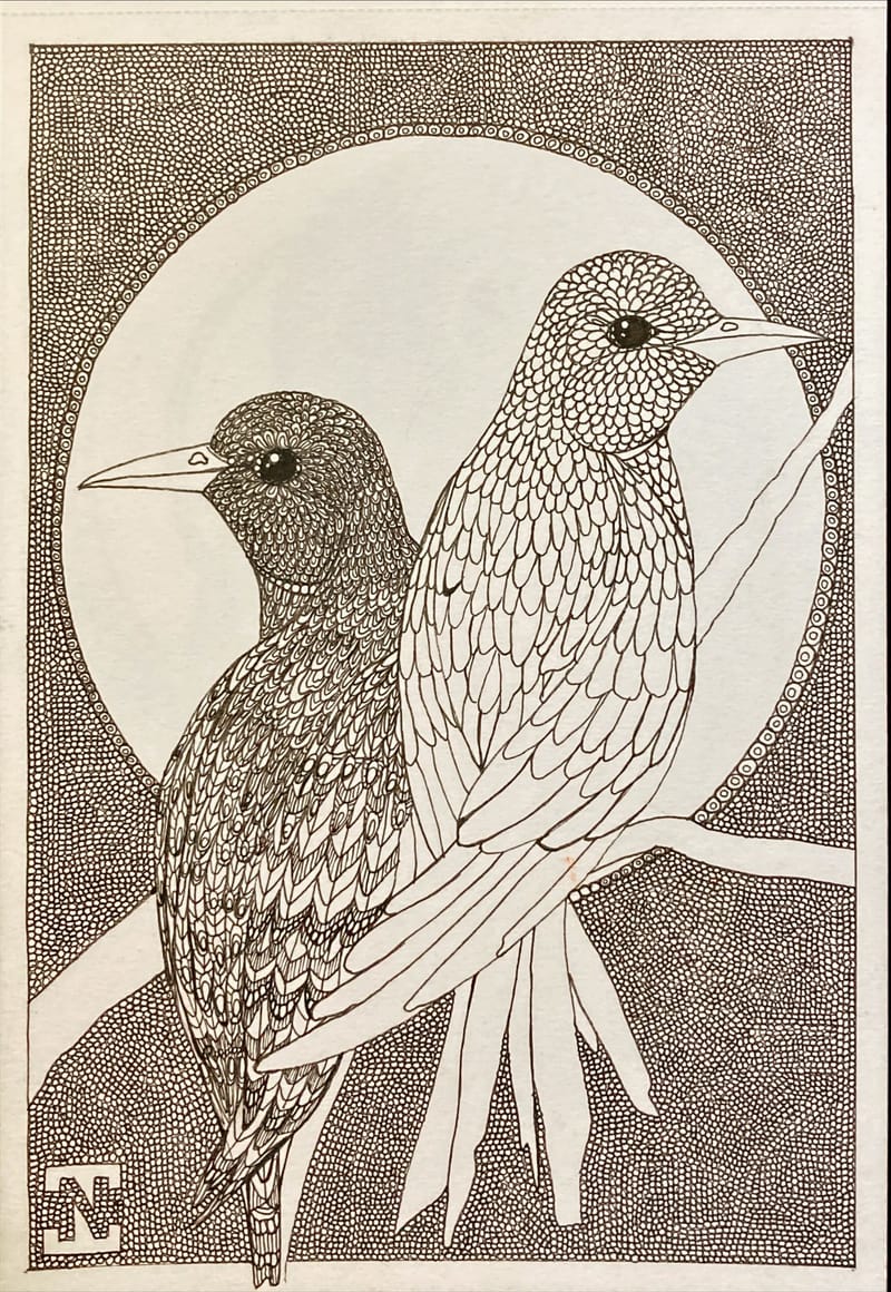 Tus és ceruza rajzok