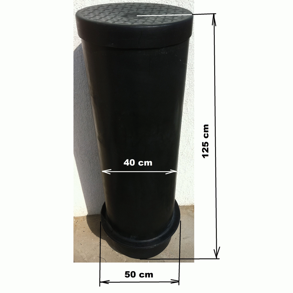 40 cm átmérőjű 125 cm magas AKNA, + 2 db csatlakozógumi, + tető!