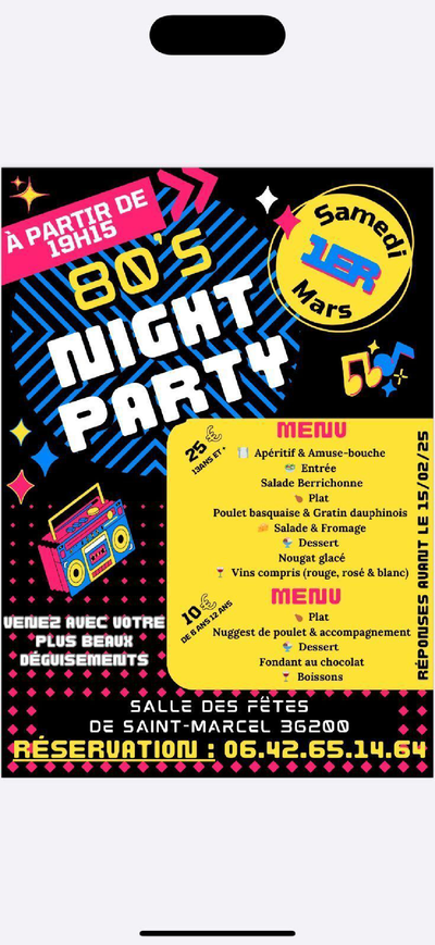 Soirée dansante du Samedi 1 Mars 2025