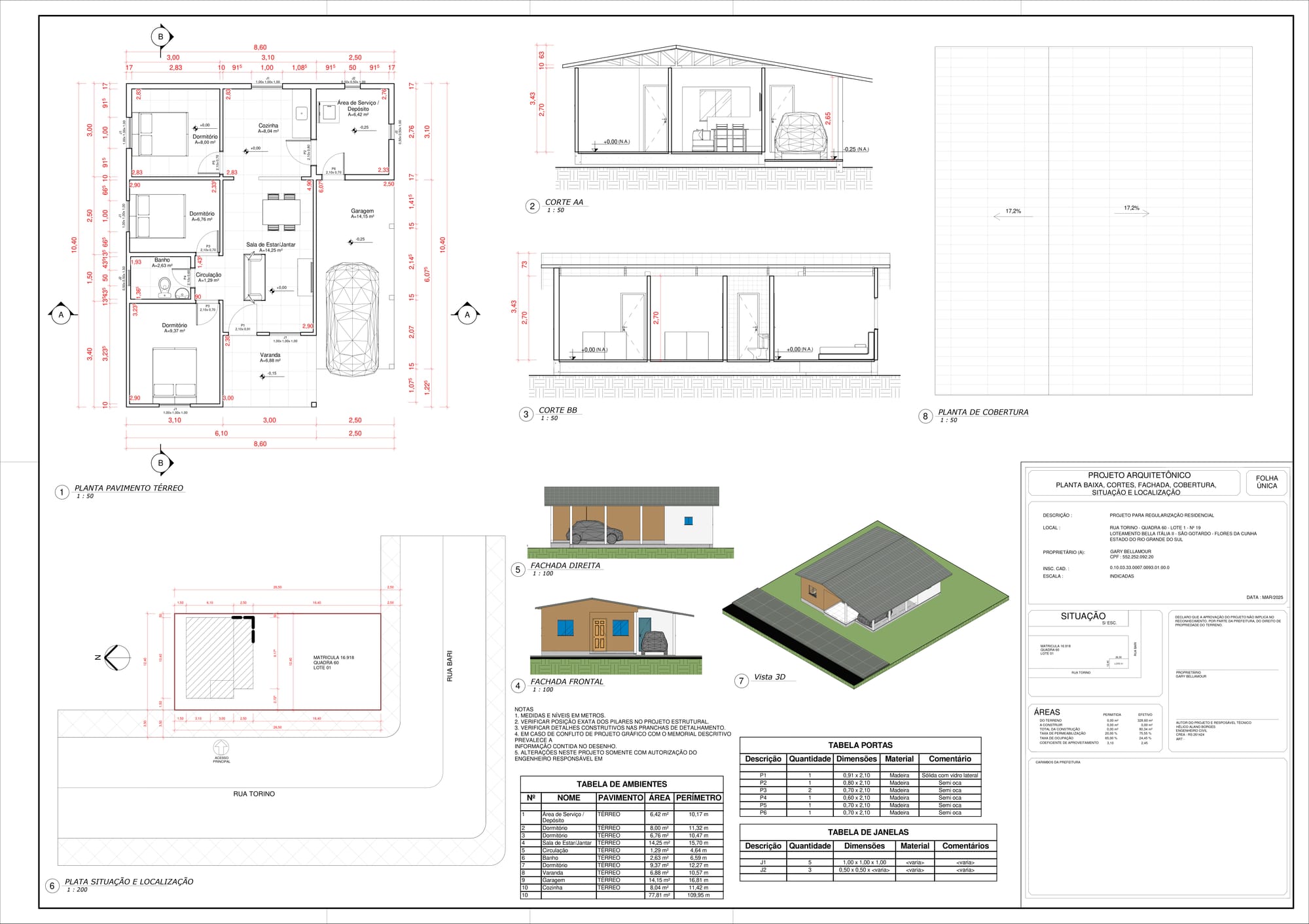 Regularização de Obra - Projeto Arquitetônico