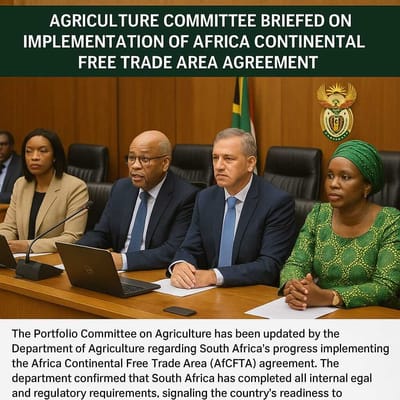 Agriculture Committee Briefed on Implementation of Africa Continental Free Trade Area Agreement