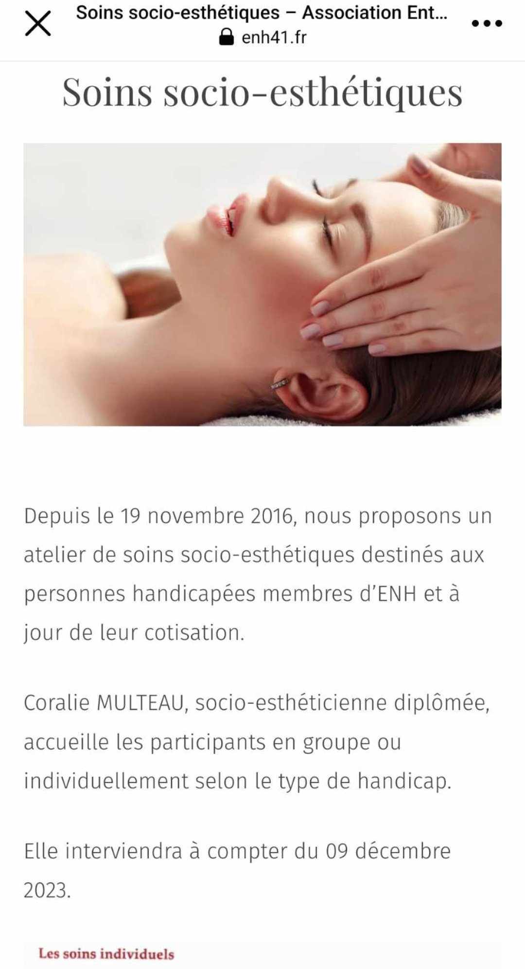 Pour les particuliers ou en séances de socio-esthétique 