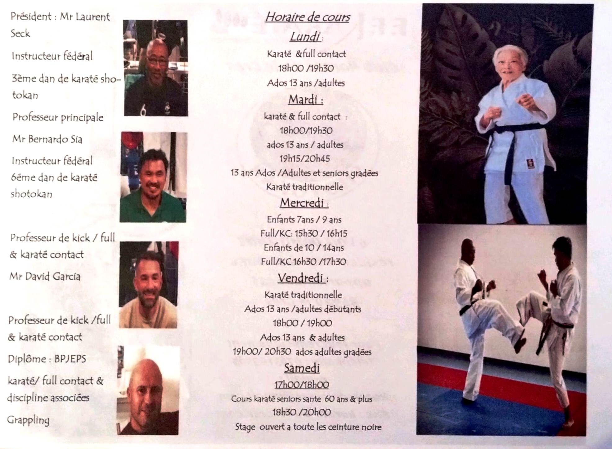 horaire club karate do le cres
