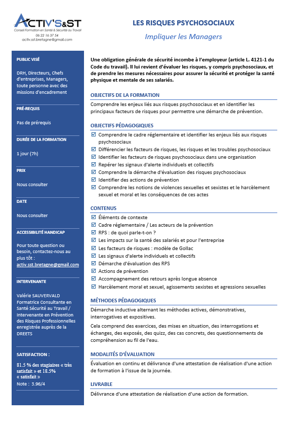Risques psychosociaux