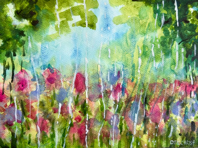 April Showers Watercolor Class