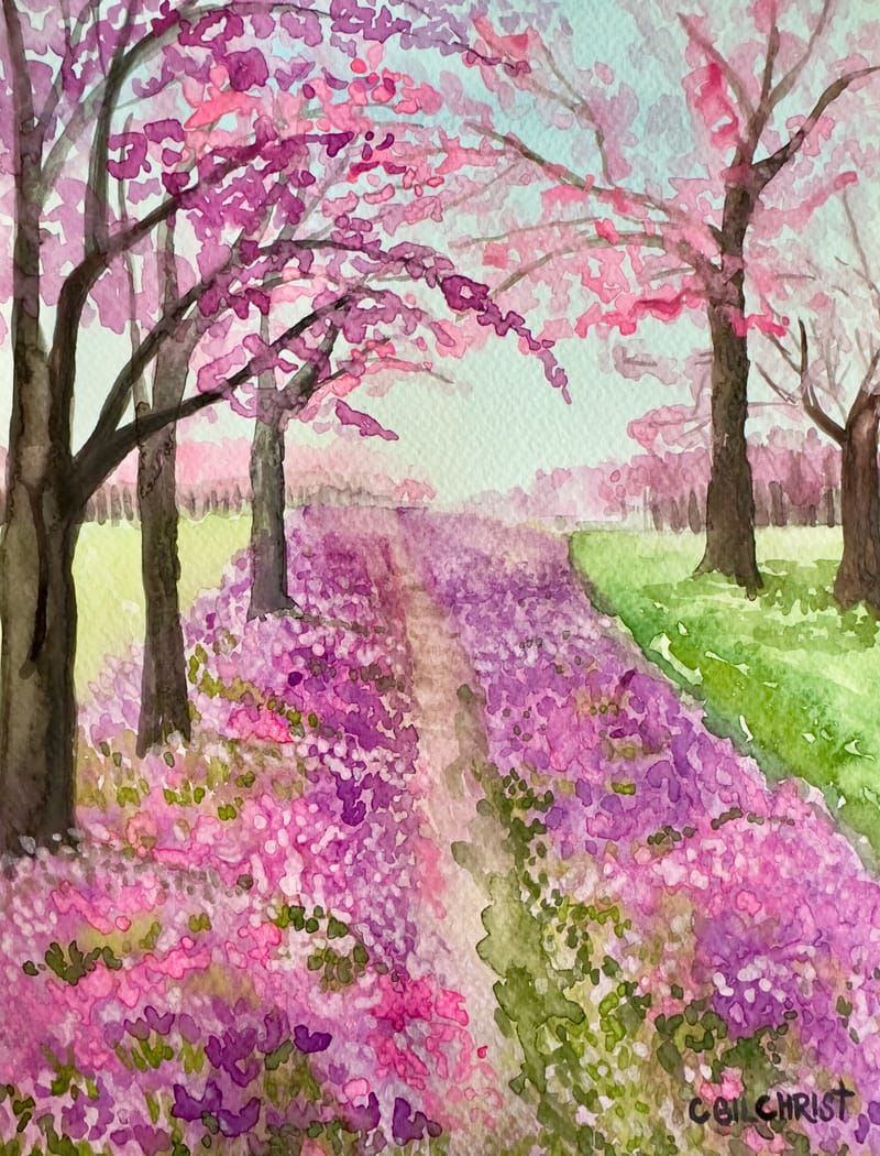 Spring Trees Watercolor Class