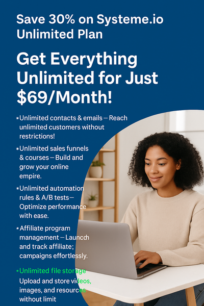 Launch Your Business Limitlessly with Systeme.io Unlimited Plan – Start Today!