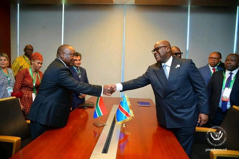 UA : Félix Tshisekedi et Cyril Ramaphosa échangent sur la paix en RDC à Addis-Abeba