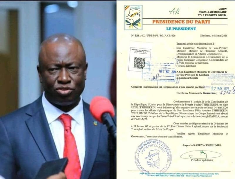 RDC : l’UDPS annonce une marche pacifique en soutien aux efforts diplomatiques de Félix Tshisekedi