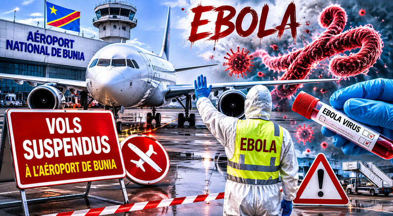 Epidémie d'Ebola : trafic aérien interrompu à Bunia jusqu'à nouvel ordre