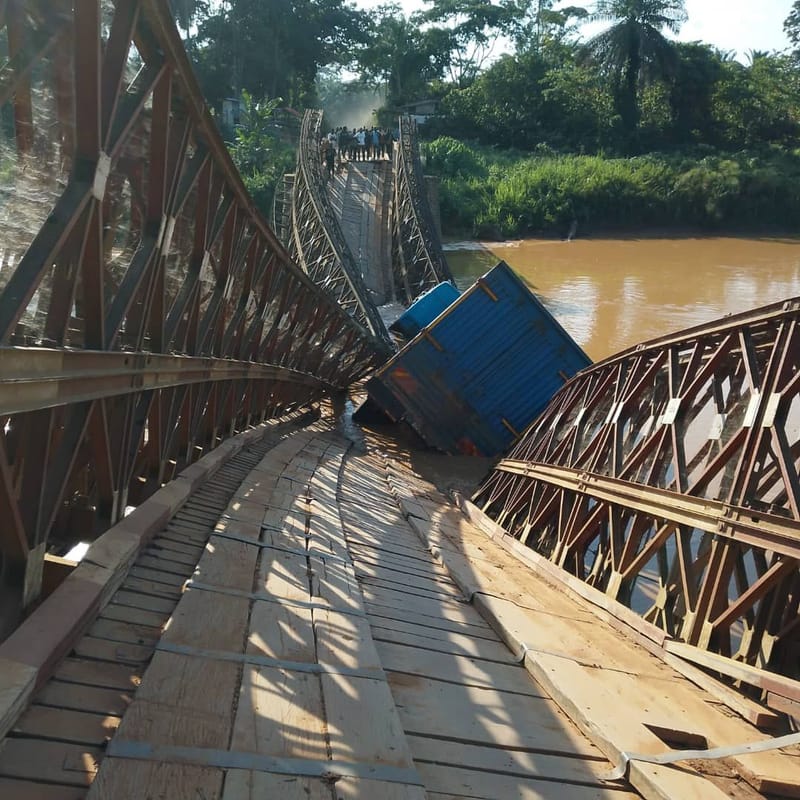 Ituri : Le pont Ituri 2 s’effondre de nouveau sur la RN44, la société civile exige une reconstruction moderne