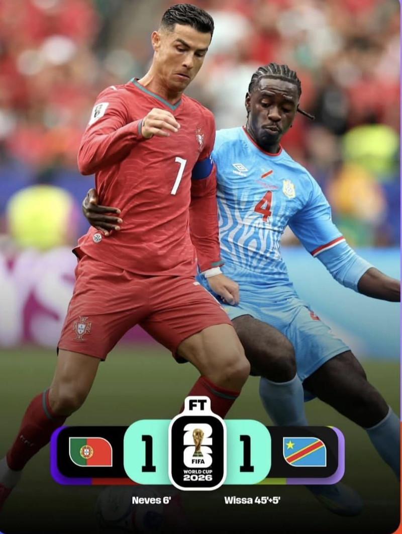 Coupe du Monde 2026 : la RDC résiste au Portugal et décroche un point précieux