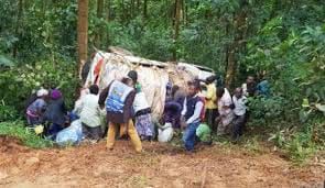 Nord-Kivu/Beni : Un camion des planches se renverse dans une descente à Bashu