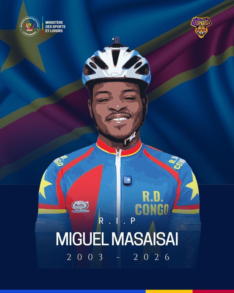 RDC: Décès du cycliste Miguel Masaïsaï annoncé par plusieurs responsables congolais