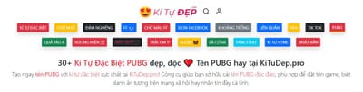 Kí tự đặc biệt PUBG – Tạo tên chất lừ