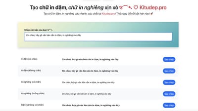 Tạo chữ in nghiêng – Làm nổi bật nội dung dễ dàng