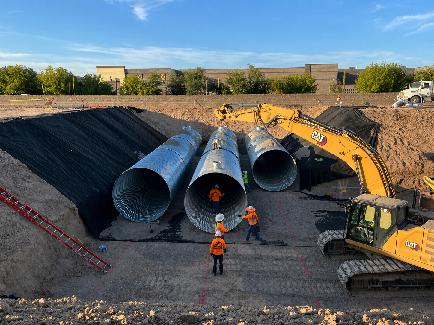 Storm Drain Installation – Large Diameter Pipe System