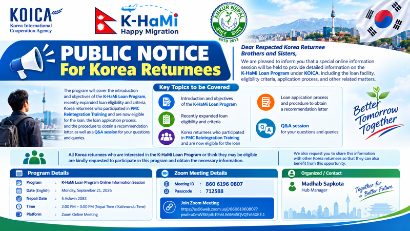 K-HaMi Loan Program सम्बन्धी जानकारीमूलक अनलाइन कार्यक्रम