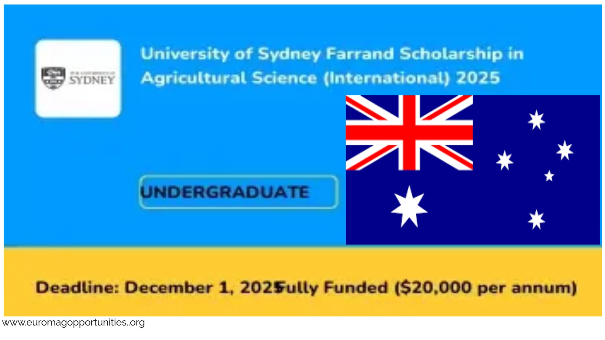 University of Sydney Farrand Scholarship 2025
