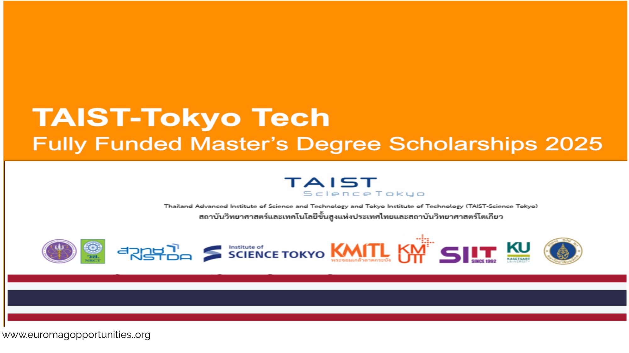 TAIST Tokyo Tech Scholarship 2026 Fully Funded