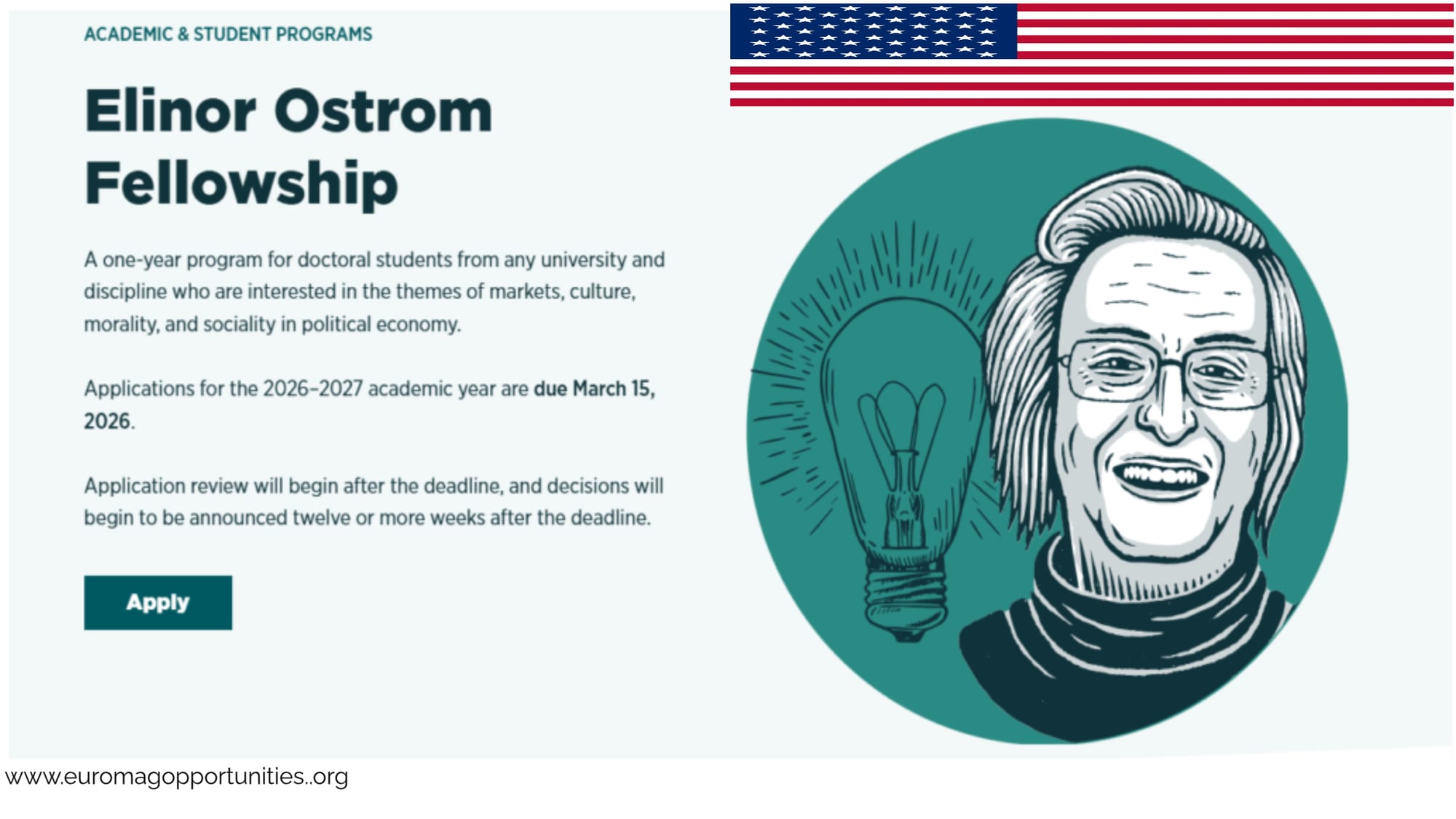 Elinor Ostrom PhD Fellowship 2026–27 USA