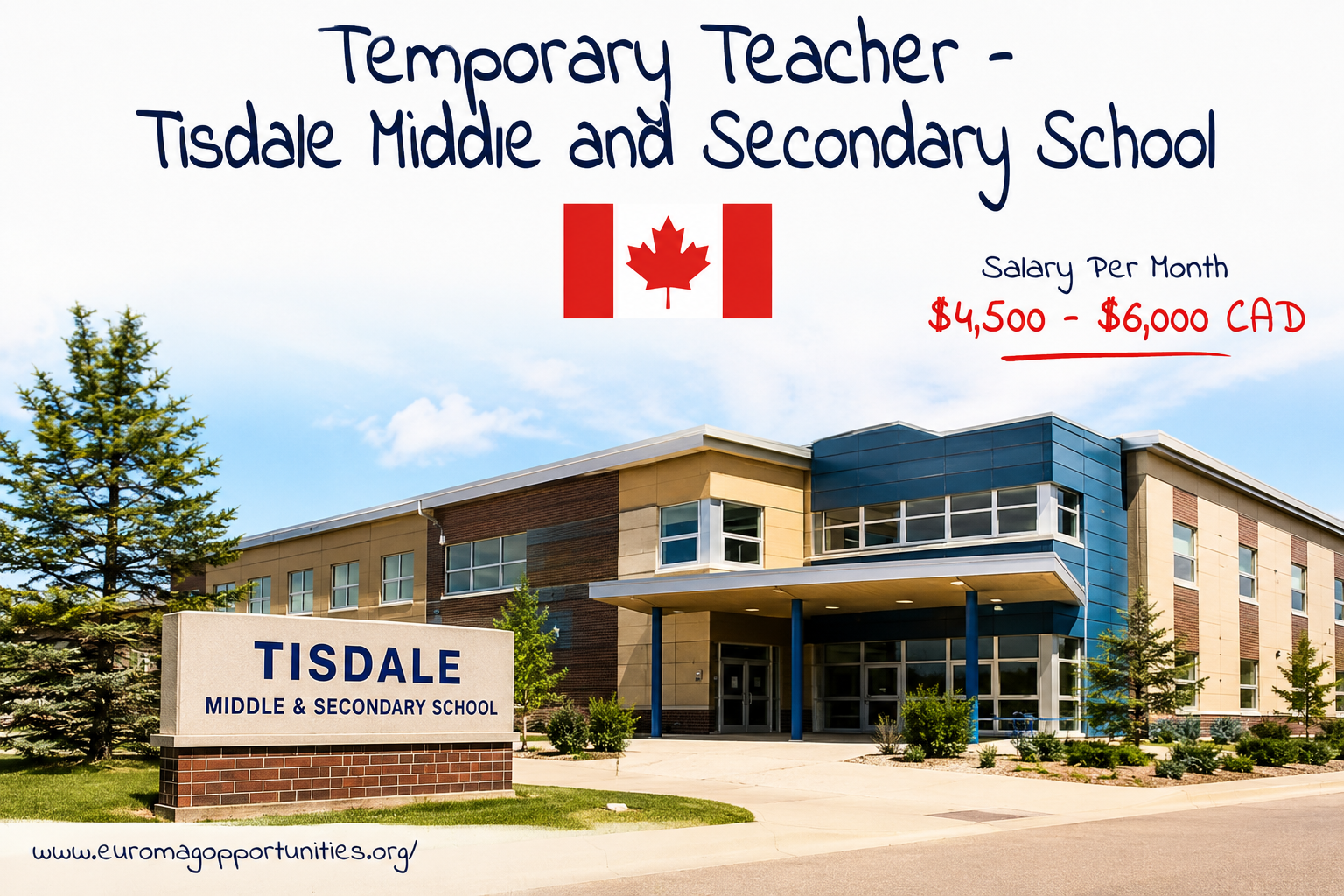 GRADE 8 TEACHER OPPORTUNITY IN SASKATCHEWAN, CANADA