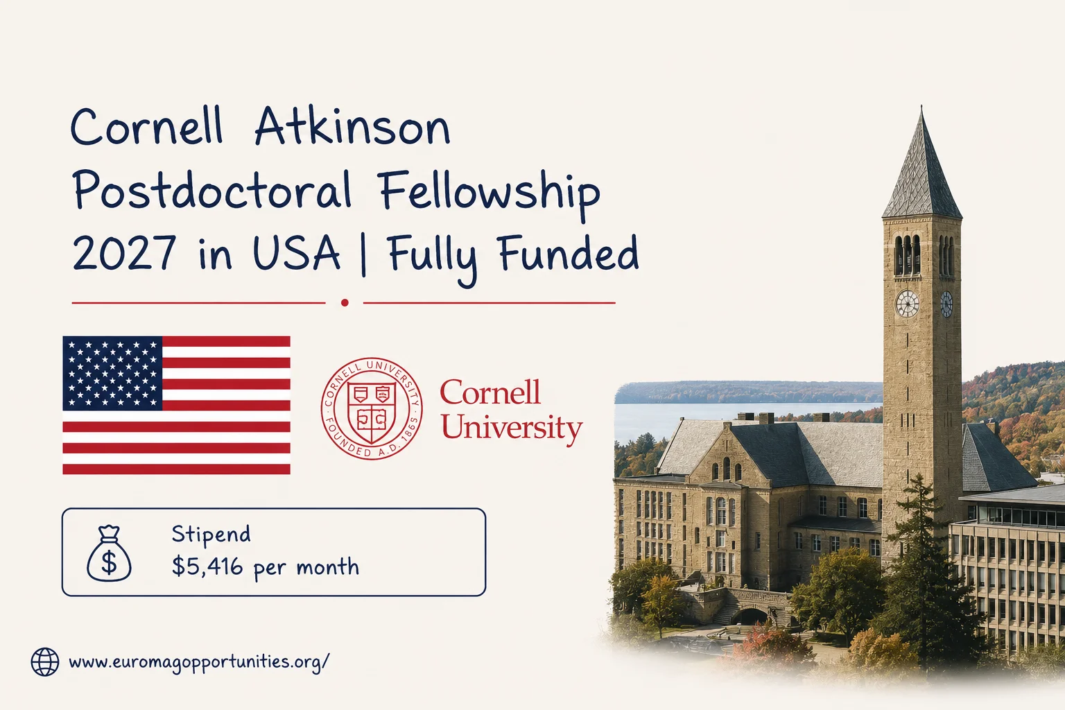Cornell Atkinson Postdoctoral Fellowship 2027 in USA | Fully Funded
