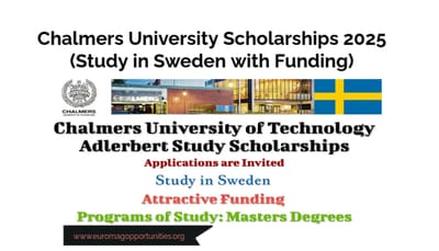 Chalmers University Scholarships 2025 (Study in Sweden with Funding)