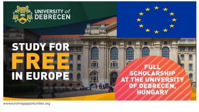 University of Debrecen Scholarships 2026-27 In Hungary