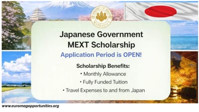 MEXT Japanese Scholarship 2026 | Fully Funded Japan
