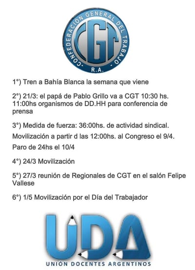 La CGT convocó el tercer paro nacional contra las políticas de hambre de Milei