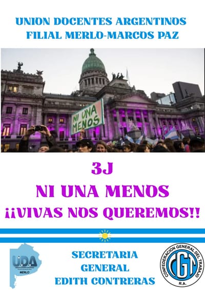 10J  #NIUNAMENOS  "VIVAS NOS QUEREMOS"