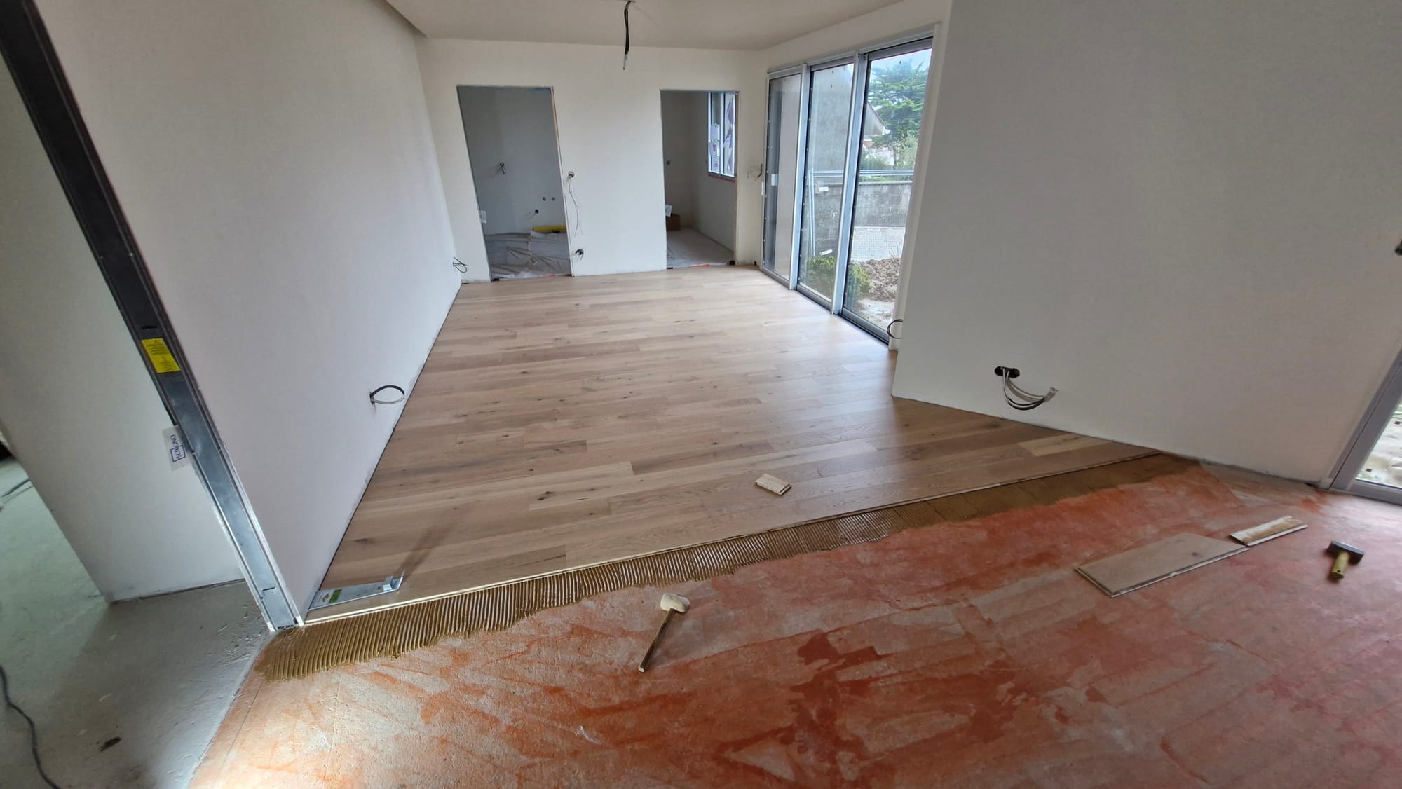 Pose de parquet contrecollé