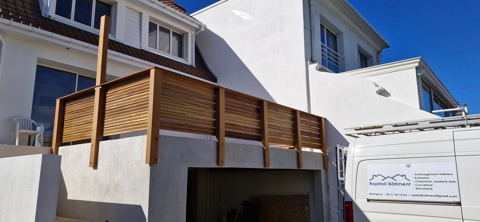 Bardage ajouré , escalier et garde corps