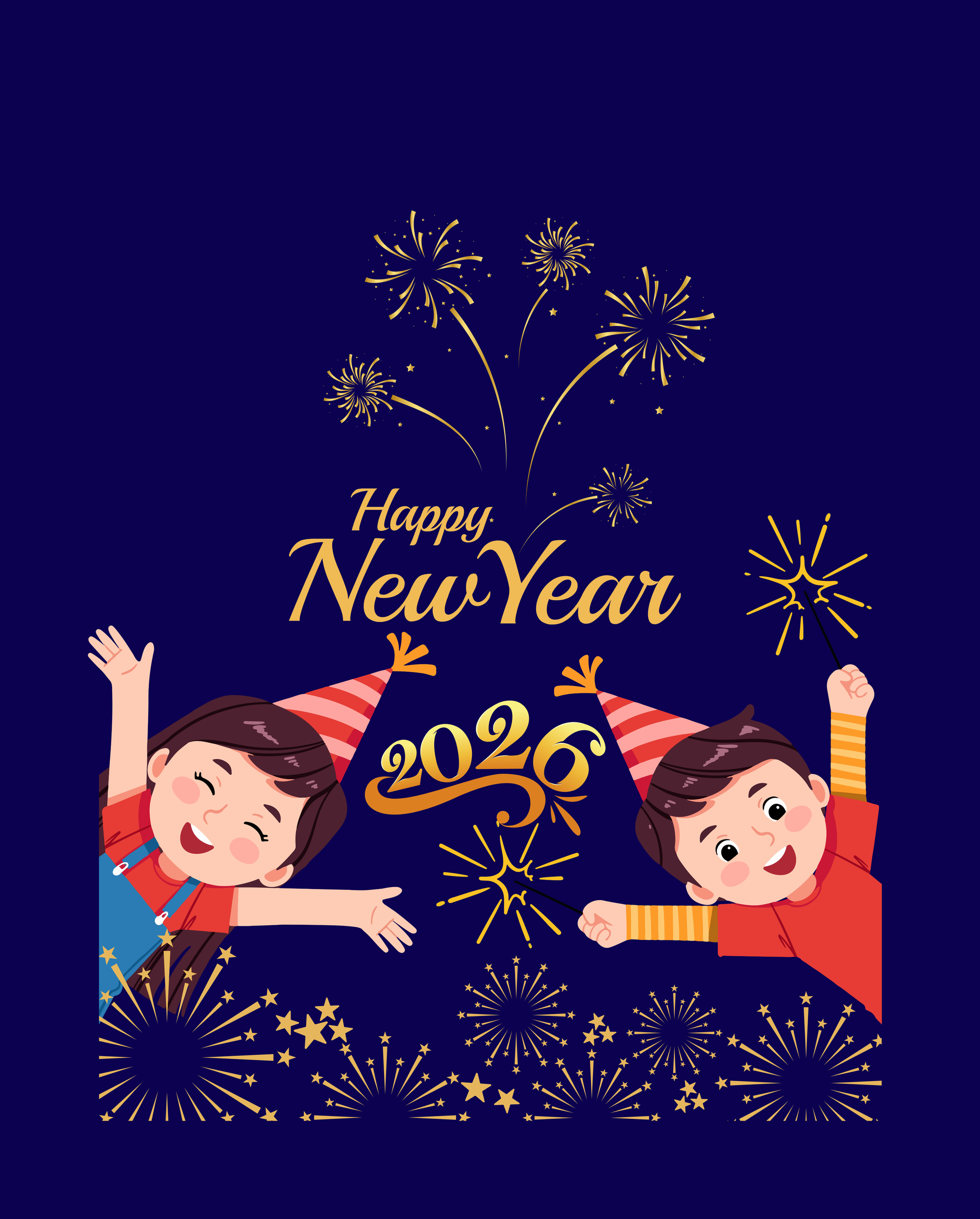 New Year 2026 Minimalist Art Print – Bright Start & Future Optimism