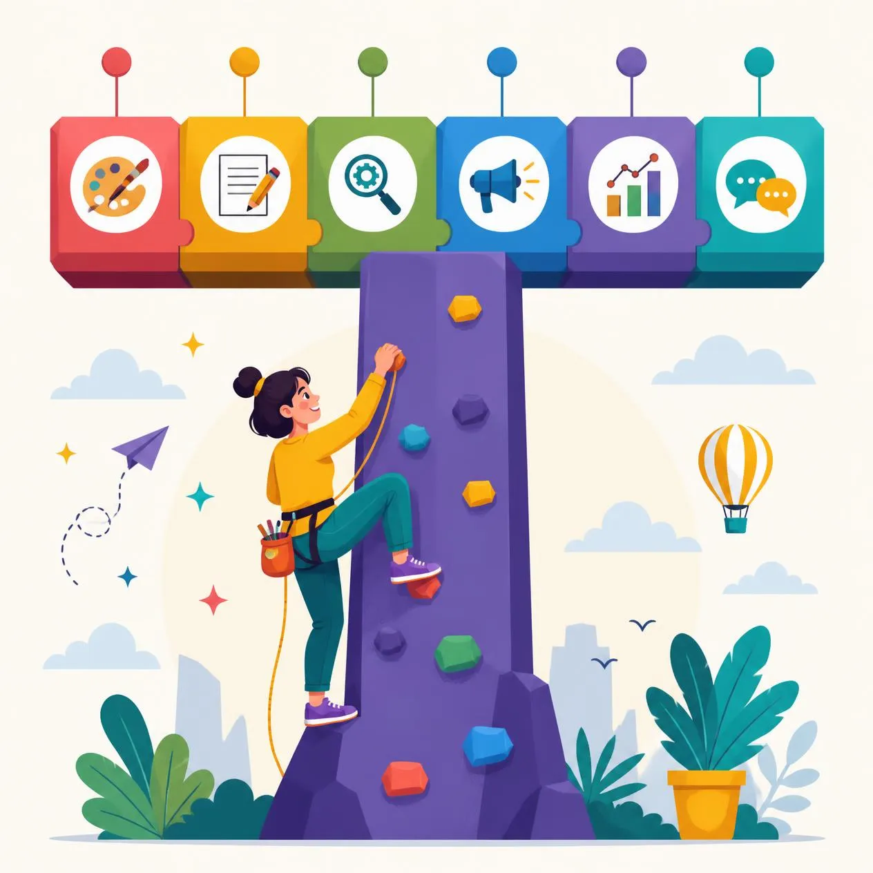 T-shaped freelance skills combining design, writing, SEO, and marketing