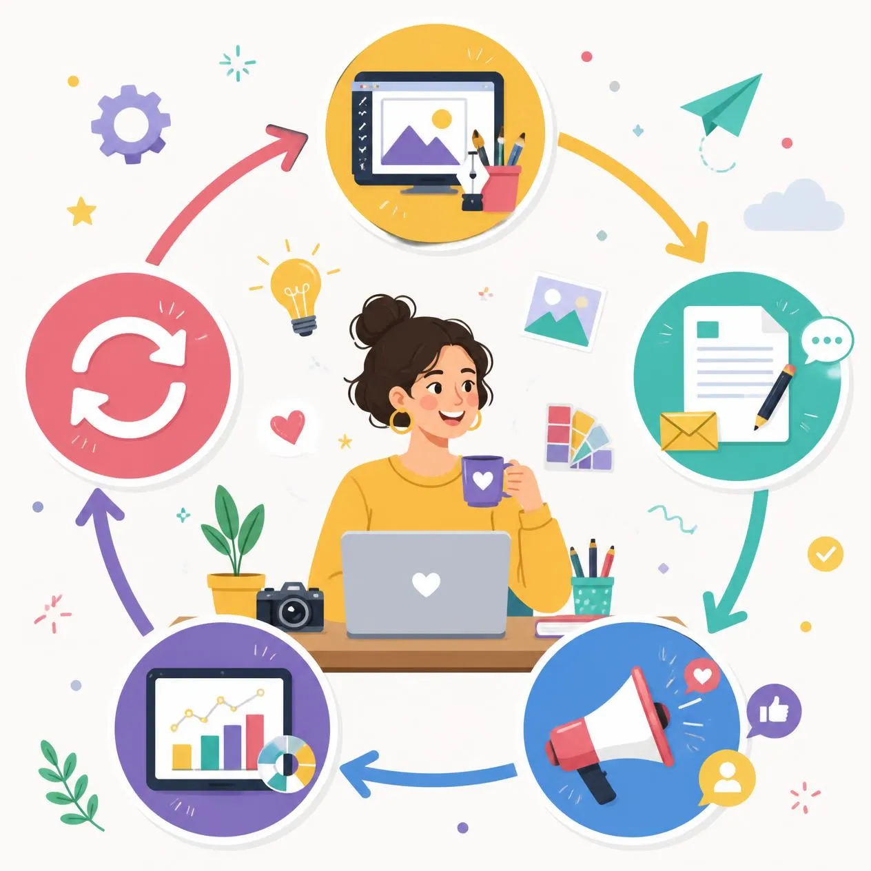 Freelance workflow from creating content to measuring and improving results
