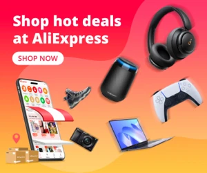 AliExpress hot deals and online shopping promotional banner