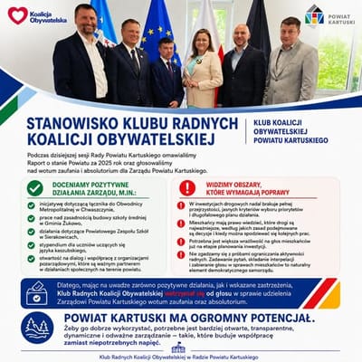 Raport o stanie Powiatu Kartuskiego 2025 – stanowisko radnych KO