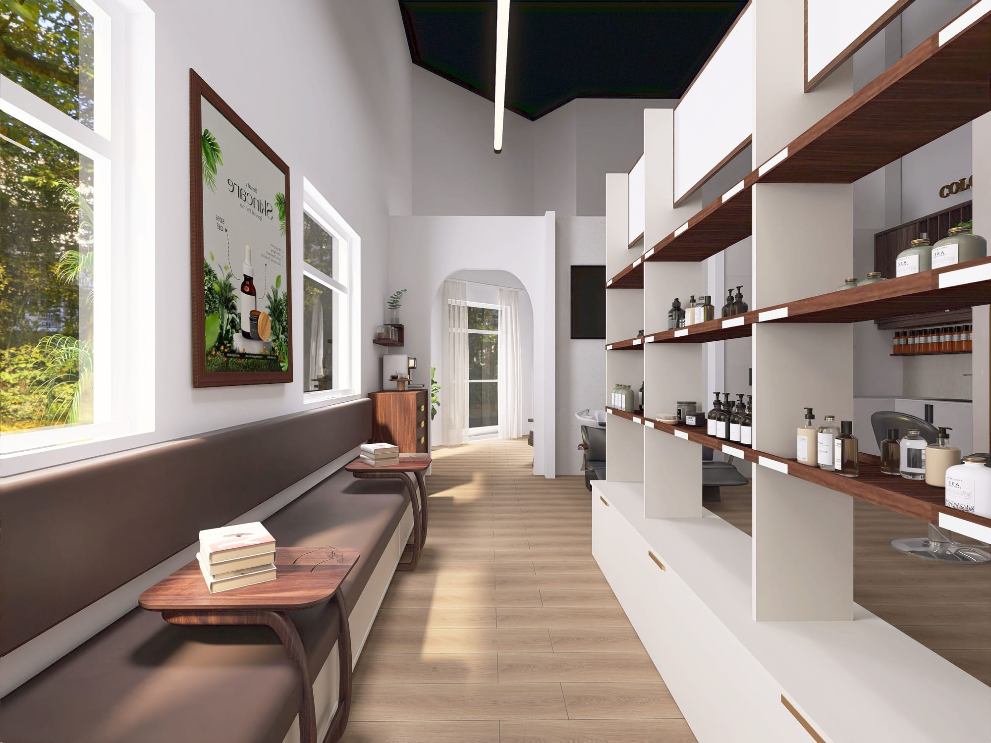 מיתוג, תכנון ועיצוב מחדש של מספרה, חדר קליניקה וחדר אימון מנטלי.