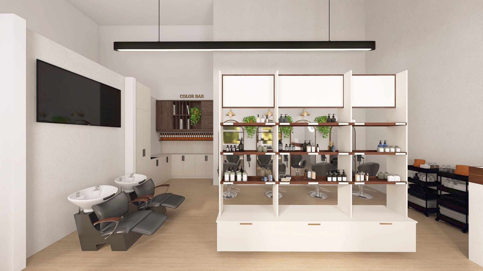 מיתוג, תכנון ועיצוב מחדש של מספרה, חדר קליניקה וחדר אימון מנטלי.