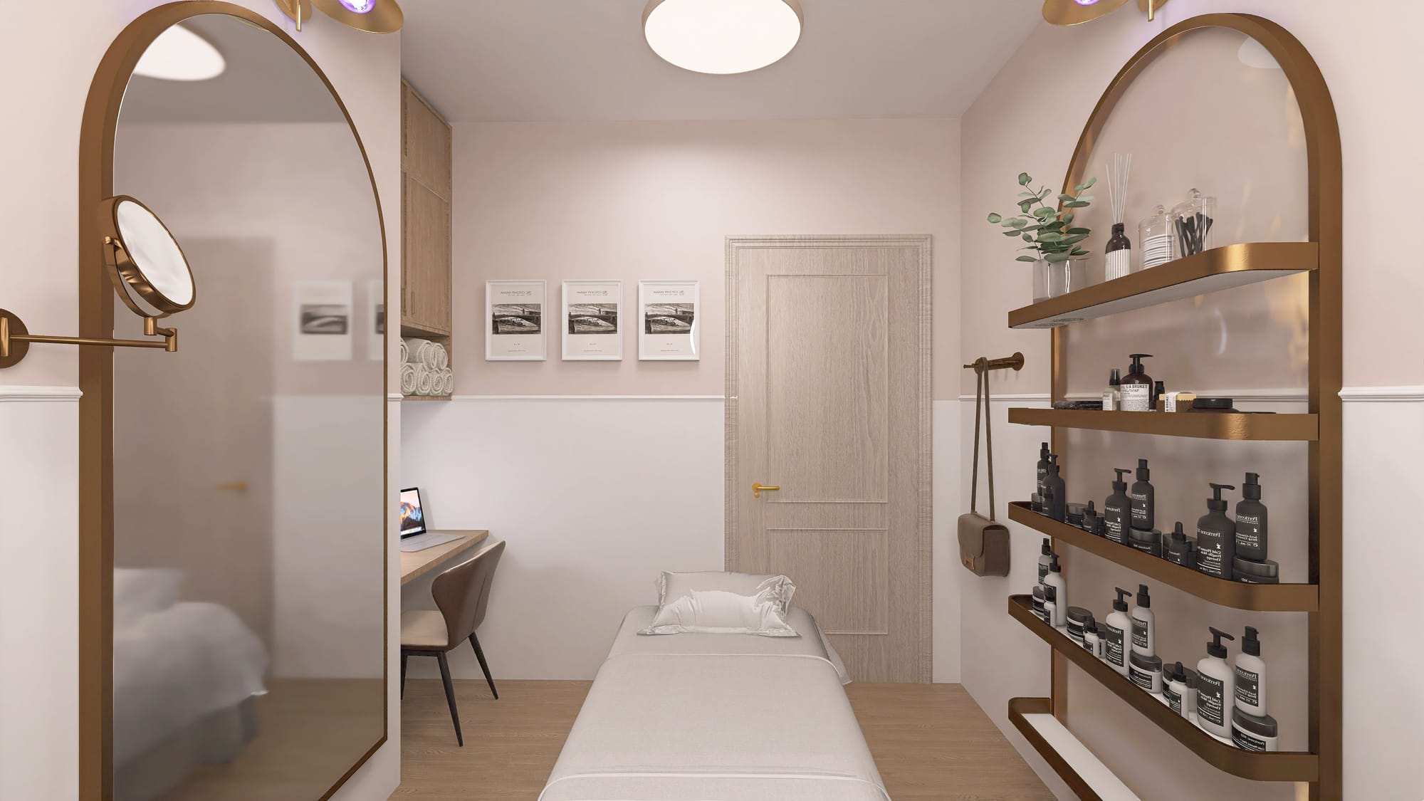 מיתוג, תכנון ועיצוב מחדש של מספרה, חדר קליניקה וחדר אימון מנטלי.