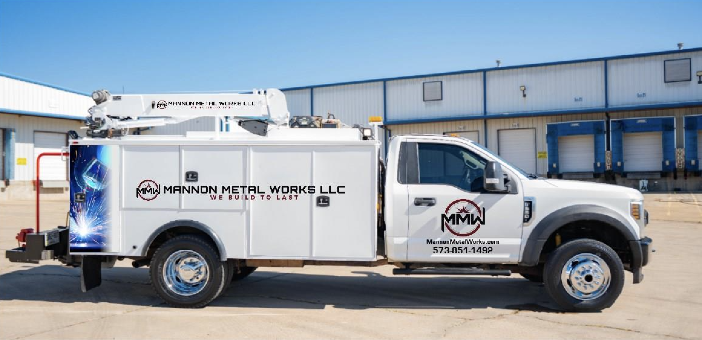 Mannon Metal Works mobile welding truck and equipment setup on site
