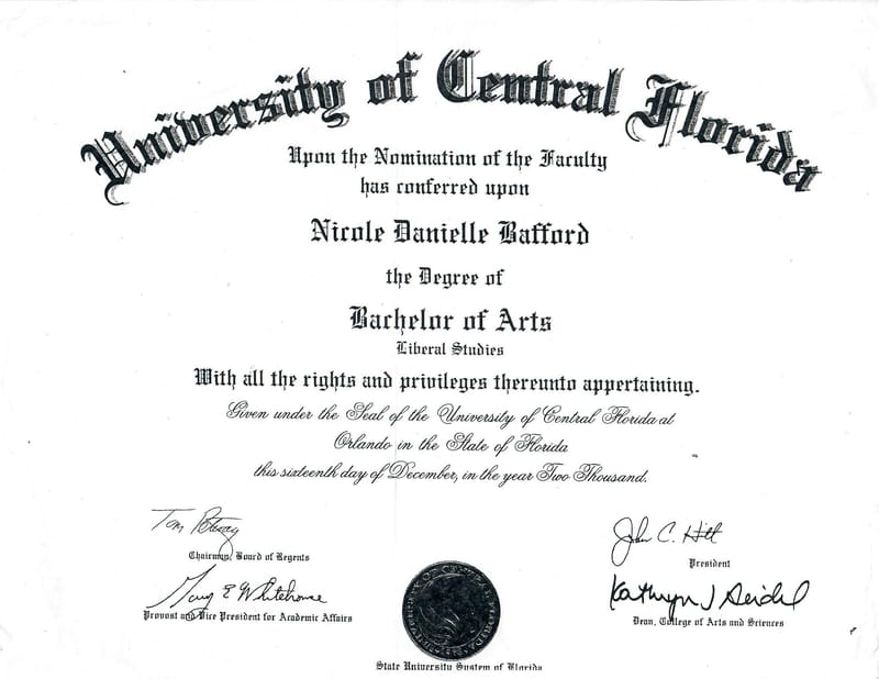 Bachelor's degree Liberal Studies w/ minor in Psychology